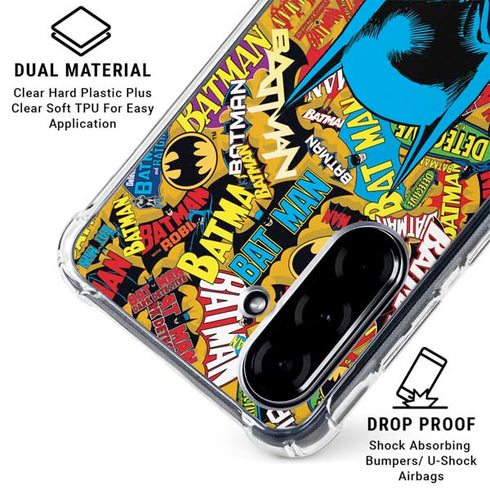 DC Comics Batman Mask Vintage Pattern Galaxy A36 5G Clear Case
