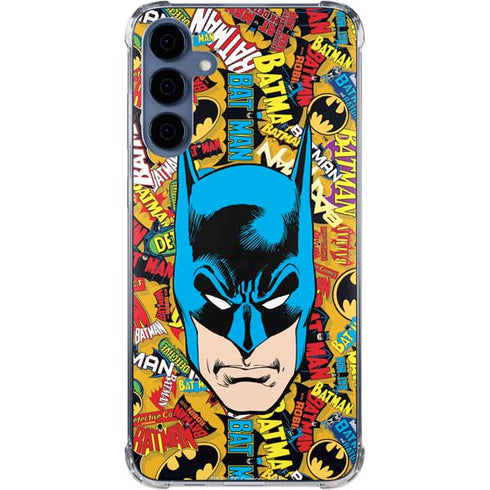 DC Comics Batman Mask Vintage Pattern Galaxy A55 5G Clear Case