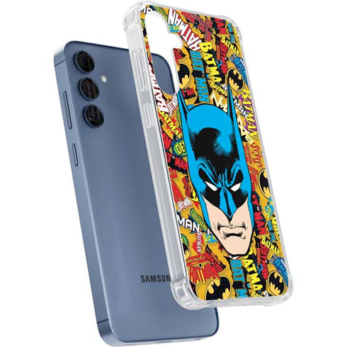 DC Comics Batman Mask Vintage Pattern Galaxy A55 5G Clear Case