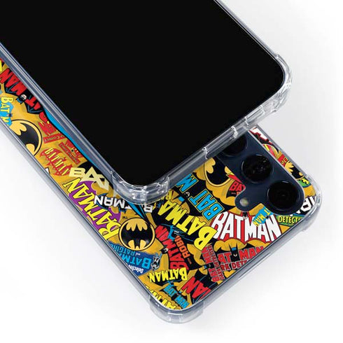 DC Comics Batman Mask Vintage Pattern Galaxy A55 5G Clear Case