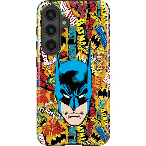 DC Comics Batman Mask Vintage Pattern Galaxy S25 Impact Case