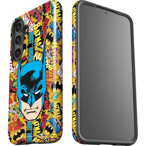 DC Comics Batman Mask Vintage Pattern Galaxy S25 Impact Case