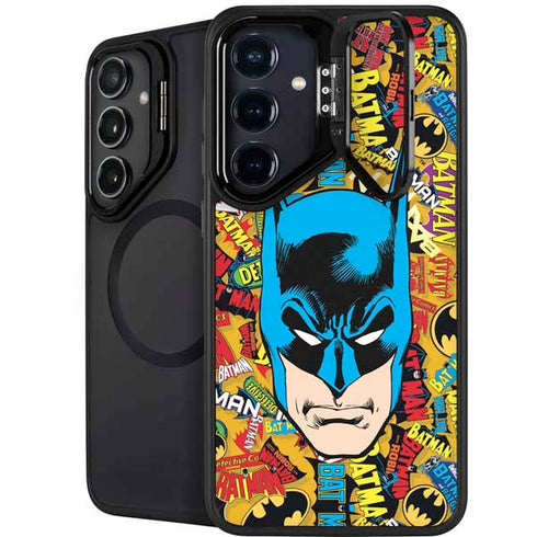 DC Comics Batman Mask Vintage Pattern Galaxy S25 Plus Kickstand Case