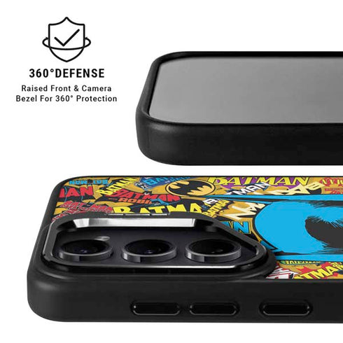 DC Comics Batman Mask Vintage Pattern Galaxy S24 Plus Kickstand Case