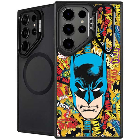 DC Comics Batman Mask Vintage Pattern Galaxy S25 Ultra Kickstand Case
