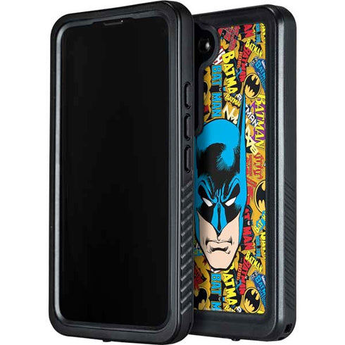 DC Comics Batman Mask Vintage Pattern Galaxy S24 Waterproof Case