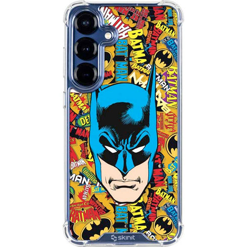 DC Comics Batman Mask Vintage Pattern Galaxy S25 Clear Case
