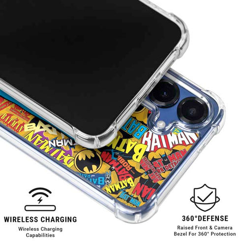 DC Comics Batman Mask Vintage Pattern Galaxy S25 Plus Clear Case