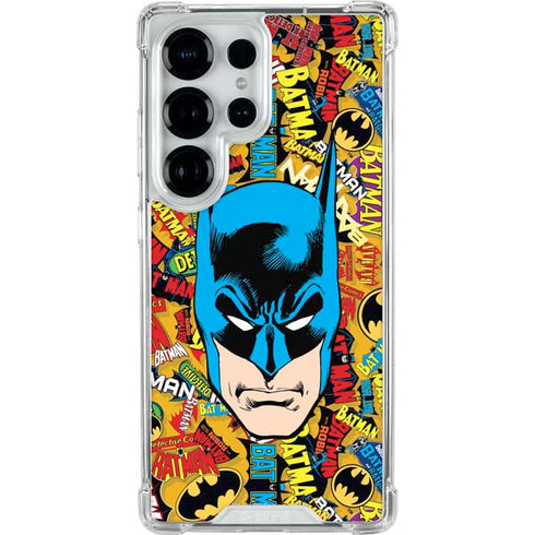 DC Comics Batman Mask Vintage Pattern Galaxy S25 Ultra Clear Case