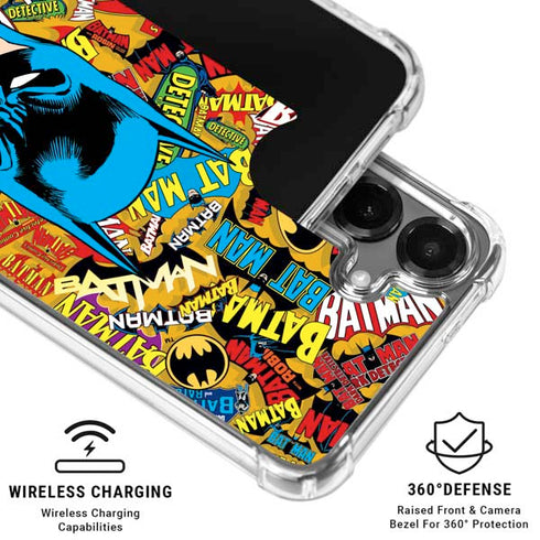 DC Comics Batman Mask Vintage Pattern Galaxy S26 Clear Case