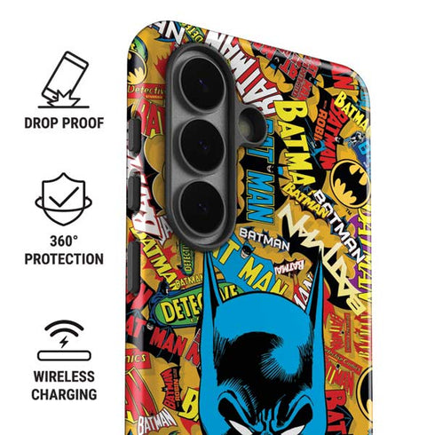 DC Comics Batman Mask Vintage Pattern Galaxy S26 Impact Case