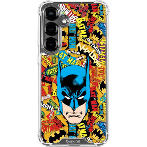 DC Comics Batman Mask Vintage Pattern Galaxy S26 Plus Clear Case