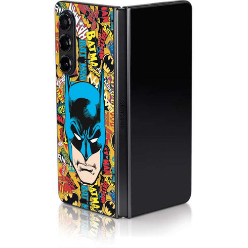 DC Comics Batman Mask Vintage Pattern Galaxy Z Fold5 5G Skin