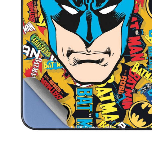 DC Comics Batman Mask Vintage Pattern Galaxy Z Fold5 5G Skin