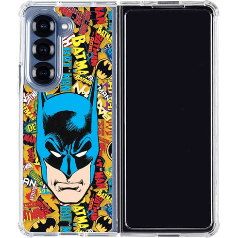 DC Comics Batman Mask Vintage Pattern Galaxy Z Fold6 Clear Case