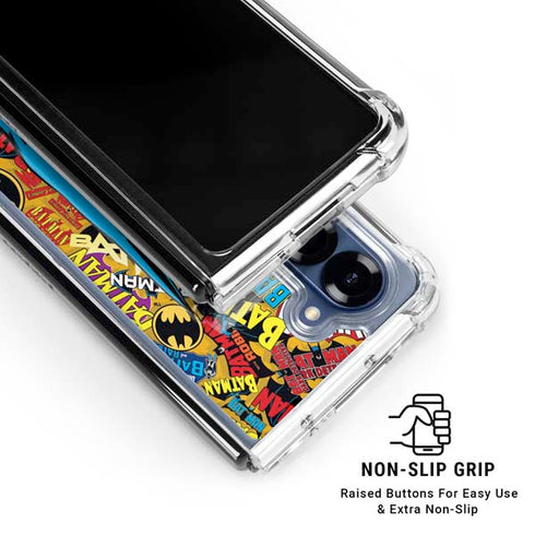 DC Comics Batman Mask Vintage Pattern Galaxy Z Fold6 Clear Case