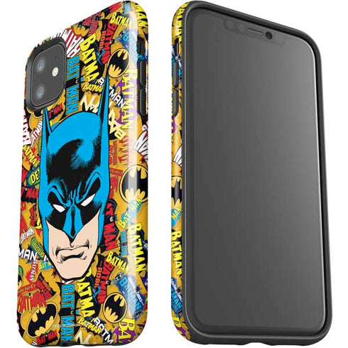 DC Comics Batman Mask Vintage Pattern iPhone 11 Impact Case