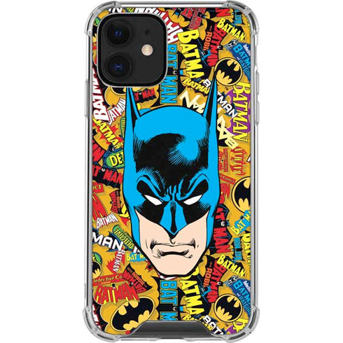 DC Comics Batman Mask Vintage Pattern iPhone 12 Clear Case