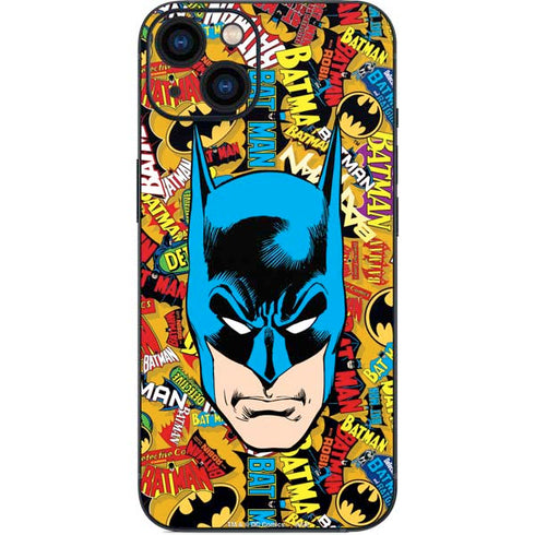 DC Comics Batman Mask Vintage Pattern iPhone Skins