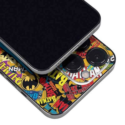 DC Comics Batman Mask Vintage Pattern iPhone 15 Pro Max Skin