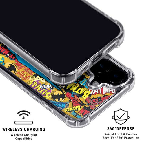 DC Comics Batman Mask Vintage Pattern iPhone 16 Clear Case
