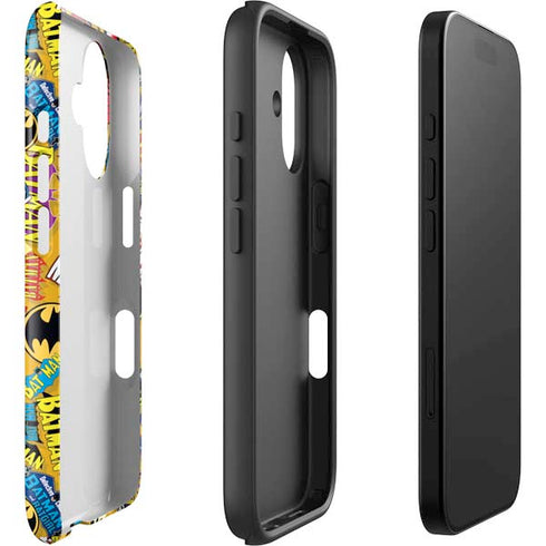 DC Comics Batman Mask Vintage Pattern iPhone 16 Plus Impact Case