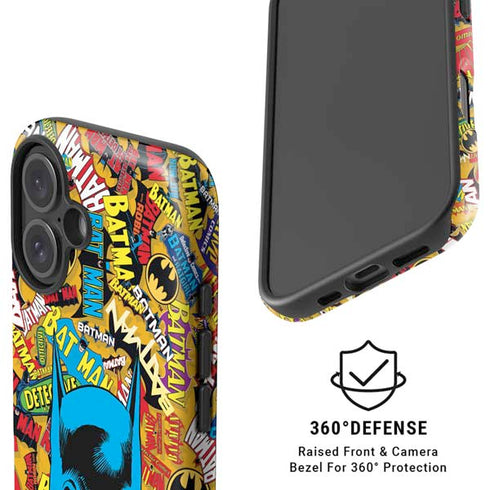 DC Comics Batman Mask Vintage Pattern iPhone 16 Plus Magsafe Impact Case