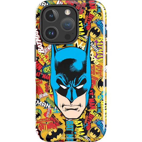 DC Comics Batman Mask Vintage Pattern iPhone 16 Pro Max Impact Case