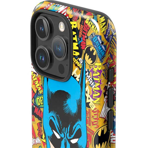 DC Comics Batman Mask Vintage Pattern iPhone 16 Pro Max Impact Case