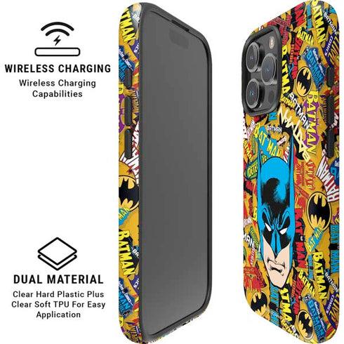 DC Comics Batman Mask Vintage Pattern iPhone 16 Pro Max Magsafe Impact Case