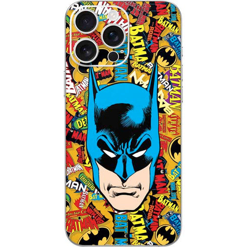 DC Comics Batman Mask Vintage Pattern iPhone 16 Pro Max Skin