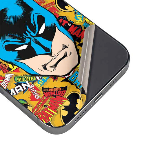 DC Comics Batman Mask Vintage Pattern iPhone 16 Pro Skin