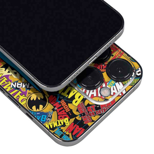 DC Comics Batman Mask Vintage Pattern iPhone 16 Pro Skin
