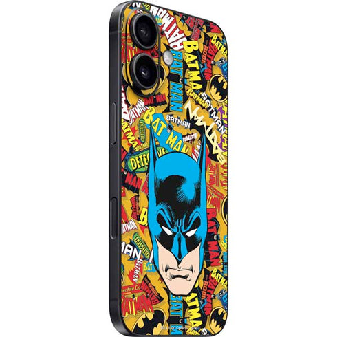 DC Comics Batman Mask Vintage Pattern iPhone 16 Skin