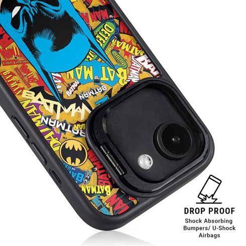 DC Comics Batman Mask Vintage Pattern iPhone 16e Kickstand Case