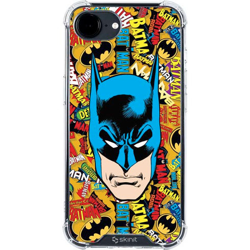 DC Comics Batman Mask Vintage Pattern iPhone 16e Clear Case