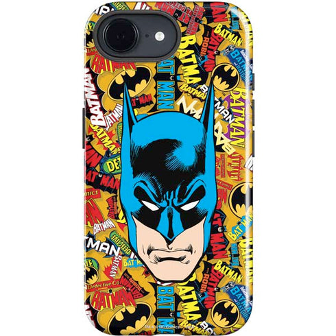 DC Comics Batman Mask Vintage Pattern iPhone 16e Impact Case
