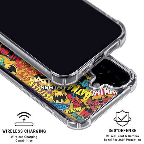 DC Comics Batman Mask Vintage Pattern iPhone 17 Clear Case