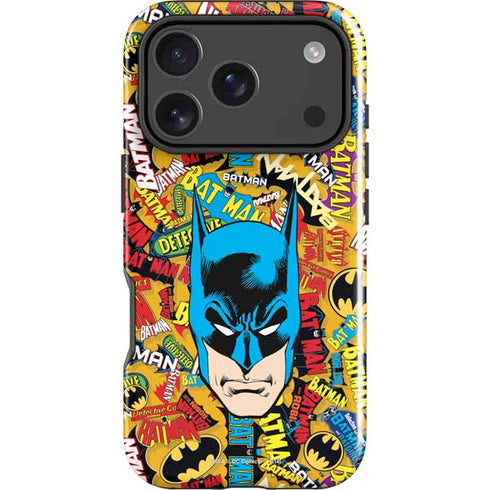DC Comics Batman Mask Vintage Pattern iPhone 18 Pro Impact Case