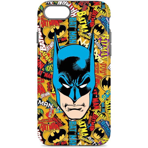 DC Comics Batman Mask Vintage Pattern iPhone 8 Pro Case