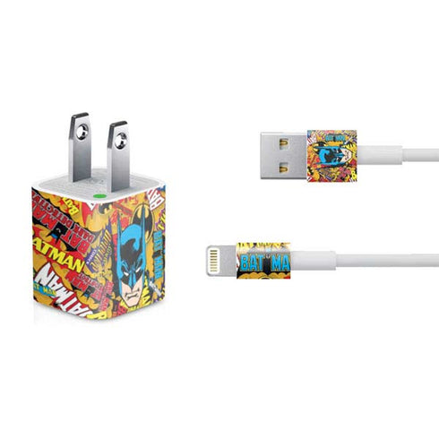 DC Comics Batman Mask Vintage Pattern iPhone Charger (5W USB) Skin