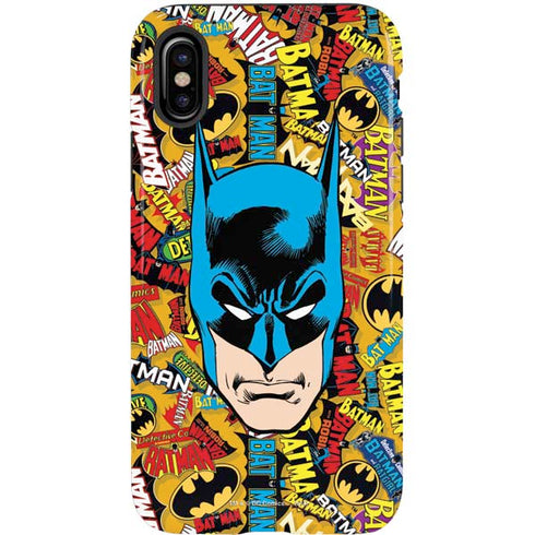 DC Comics Batman Mask Vintage Pattern iPhone X Pro Case