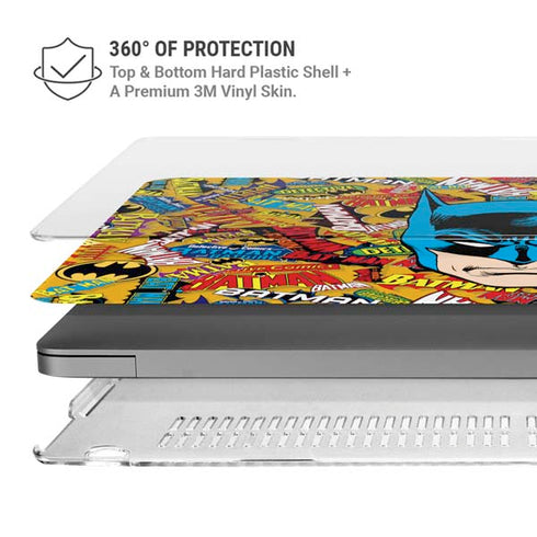 DC Comics Batman Mask Vintage Pattern MacBook Pro 14in (2021-24) Case plus Skin