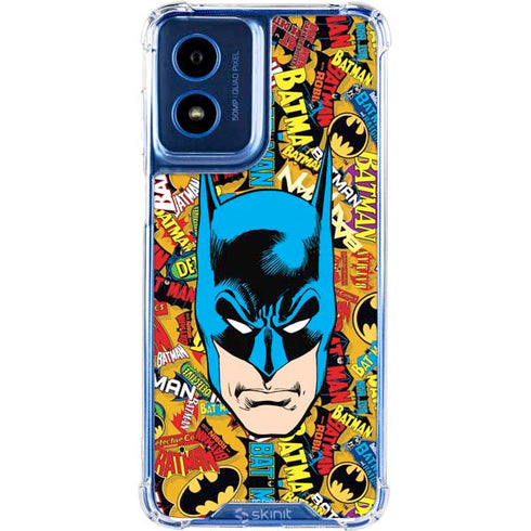 DC Comics Batman Mask Vintage Pattern Moto G Play 4G (2024) Clear Case
