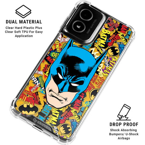 DC Comics Batman Mask Vintage Pattern Moto G Power 5G (2024) Clear Case