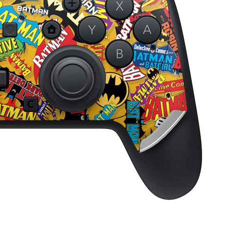 DC Comics Batman Mask Vintage Pattern Nintendo Switch 2 (2025) Pro Controller Skin