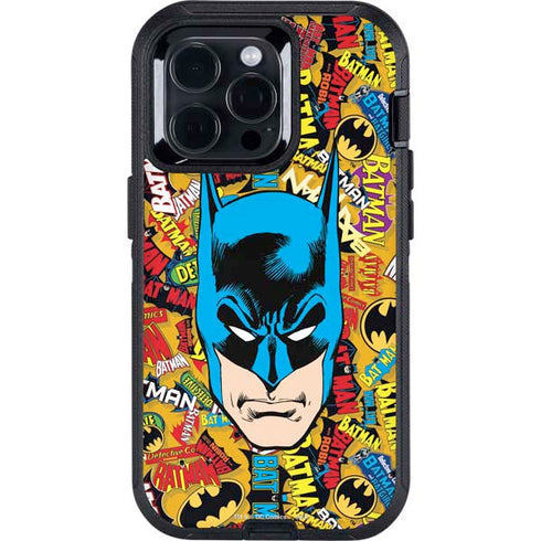 DC Comics Batman Mask Vintage Pattern Otterbox Defender iPhone Skin