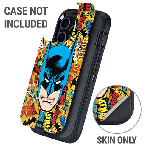 DC Comics Batman Mask Vintage Pattern Otterbox Defender iPhone Skin