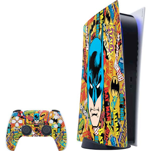 DC Comics Batman Mask Vintage Pattern PlayStation PS5 Skins