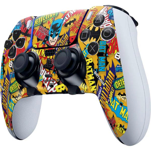 DC Comics Batman Mask Vintage Pattern PS5 DualSense Edge Pro Controller Skin